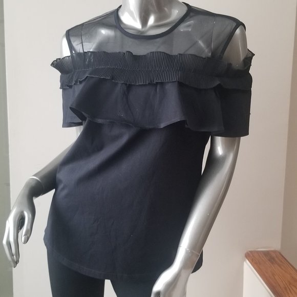 Black Ruffle Top - Picture 3 of 4